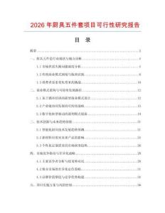 2026年廚具五件套項(xiàng)目可行性研究報(bào)告