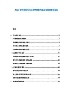 2026律師事務所市場競爭優勢構建及可持續發展報告