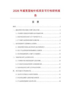 2026年超寬型檢針機項目可行性研究報告