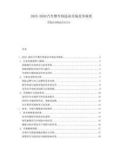 2025-2030汽車整車制造業(yè)市場競爭現(xiàn)狀ChainAnalysis