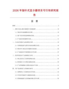 2026年指針式顯示器項目可行性研究報告