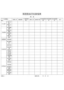 医院医保月结算报表