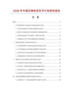 2026年中型灰鑄鐵項目可行性研究報告