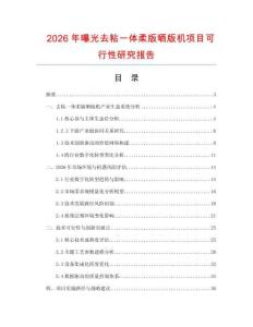 2026年曝光去粘一體柔版曬版機(jī)項(xiàng)目可行性研究報(bào)告