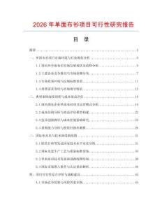 2026年單面布衫項目可行性研究報告