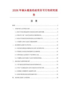 2026年端頭鍛造機(jī)組項(xiàng)目可行性研究報(bào)告