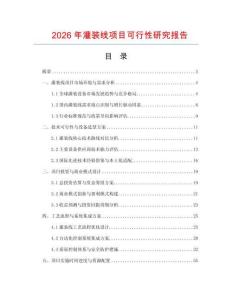2026年灌裝線項目可行性研究報告