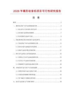 2026年碟形收音機項目可行性研究報告