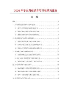 2026年學(xué)生用紙項(xiàng)目可行性研究報(bào)告
