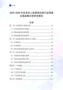 2025-2030年歷史名人故居探訪游行業(yè)跨境出海戰(zhàn)略分析研究報(bào)告