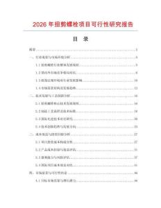 2026年扭剪螺栓項(xiàng)目可行性研究報(bào)告