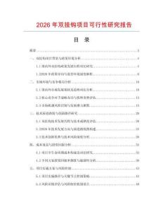 2026年雙掛鉤項(xiàng)目可行性研究報(bào)告