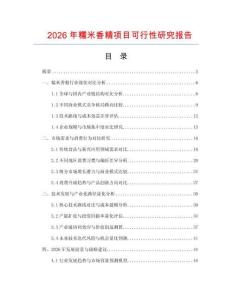 2026年糯米香精項(xiàng)目可行性研究報(bào)告
