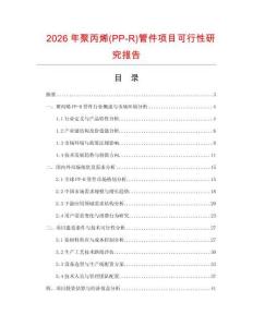 2026年聚丙烯(PP-R)管件項(xiàng)目可行性研究報(bào)告