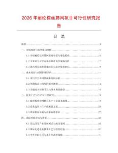 2026年耐綸棕絲篩網(wǎng)項(xiàng)目可行性研究報(bào)告