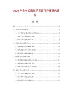 2026年臺車式固化爐項目可行性研究報告