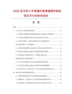 2026及未來(lái)5年玻璃纖維增強(qiáng)塑料制品項(xiàng)目可行性研究報(bào)告