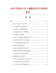 2026年異形十字卜透鏡項目可行性研究報告