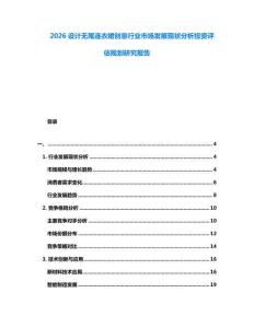 2026設計無尾連衣裙創(chuàng)意行業(yè)市場發(fā)展現(xiàn)狀分析投資評估規(guī)劃研究報告