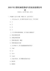 2025年計算機(jī)編程基礎(chǔ)與實戰(zhàn)技能模擬考試