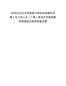 [河池市]2025國家統計局河池調查隊招聘2名工作人員（廣西）筆試歷年參考題庫典型考點附帶答案詳解