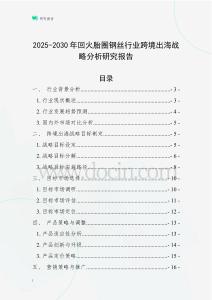 2025-2030年回火胎圈鋼絲行業跨境出海戰略分析研究報告
