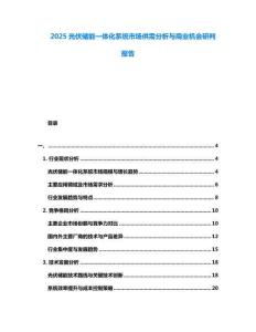 2025光伏儲能一體化系統市場供需分析與商業機會研判報告