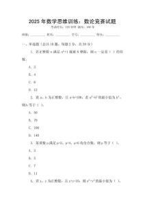 2025年數學思維訓練：數論競賽試題