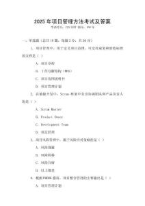 2025年項目管理方法考試及答案