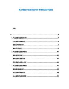 電力儲能行業(yè)政策支持與市場機遇研究報告