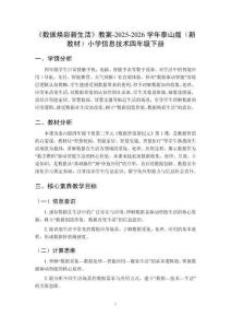 《數據煥彩新生活》教案-2025-2026學年泰山版（新教材）小學信息技術四年級下冊