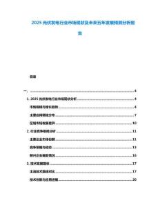 2025光伏發(fā)電行業(yè)市場現(xiàn)狀及未來五年發(fā)展預測分析報告