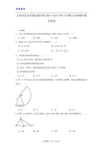 上海市民辦至德實驗學校2024-2025學年下學期七年級期末數學試卷（附解析）