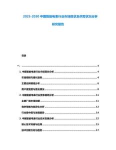 2025-2030中國智能電表行業(yè)市場現(xiàn)狀及供需狀況分析研究報告