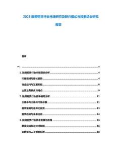 2025融資租賃行業(yè)市場研究及新興模式與投資機會研究報告