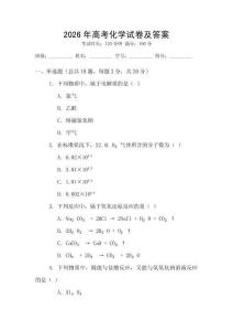 2026年高考化学试卷及答案