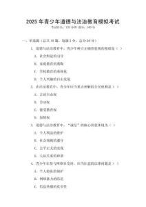 2025年青少年道德與法治教育模擬考試