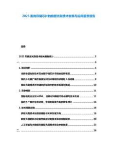 2025面向存儲芯片的疊層光刻技術發展與應用前景報告