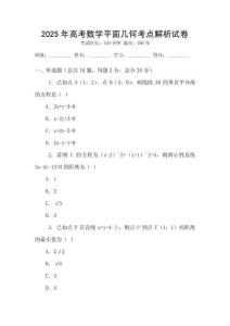 2025年高考數學平面幾何考點解析試卷