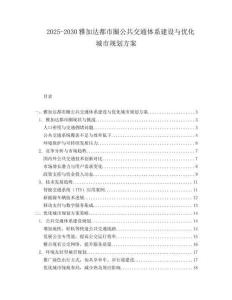 2025-2030雅加達都市圈公共交通體系建設(shè)與優(yōu)化城市規(guī)劃方案