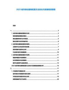 2025城市綠化植物配置方法優(yōu)化與發(fā)展規(guī)劃前瞻