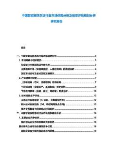 中國智能安防系統(tǒng)行業(yè)市場(chǎng)供需分析及投資評(píng)估規(guī)劃分析研究報(bào)告