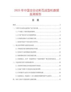 2025年中国全自动彩瓦成型机数据监测报告