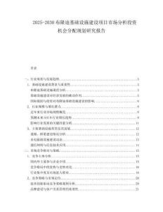 2025-2030布隆迪基礎設施建設項目市場分析投資機會分配規劃研究報告