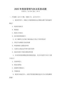 2025年稅務管理與執法實務試題