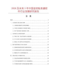 2026及未來5年中國金財賬表通軟件行業發展研究報告