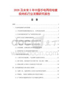 2026及未來5年中國手電兩用電鍍絞肉機(jī)行業(yè)發(fā)展研究報告