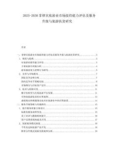 2025-2030菲律賓旅游業市場接待能力評估及服務升級與旅游扶貧研究