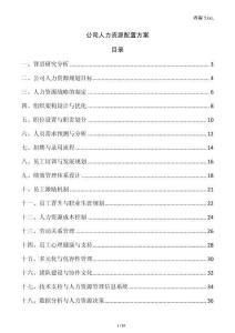 公司人力資源配置方案
