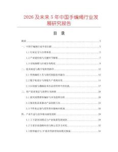 2026及未來5年中國手編繩行業發展研究報告